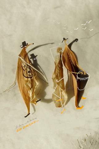 In Tune with the Dune.   Australian original art print.