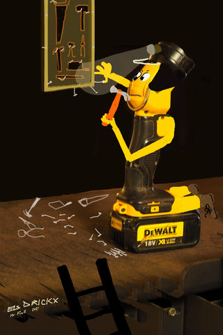 Mr Fixit.  Australian original art print.