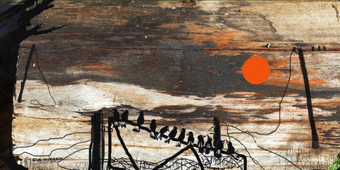 Birds on a gate AR 2x1 