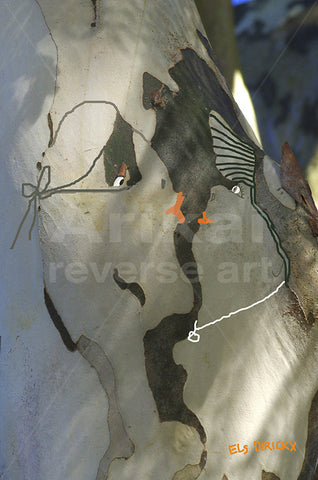 Close encounter.  Australian original art print.