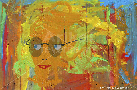 Girl with sunnies.  Australian original art print.