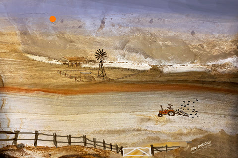 Last Minute Plowing.  Australian original art print.