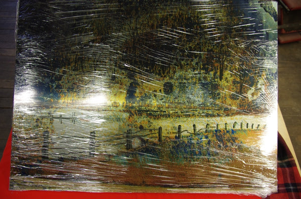 Lights on Flooded Creek.  Australian original art print.