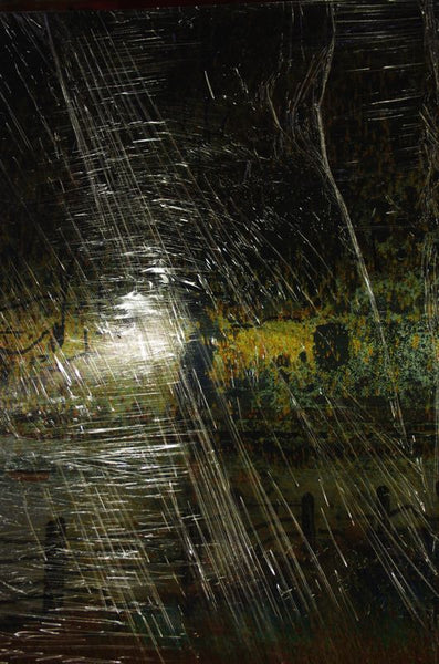 Lights on Flooded Creek.  Australian original art print.
