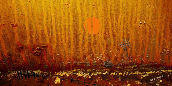 Sheep country 3. AR 2x1  Australian original art print.