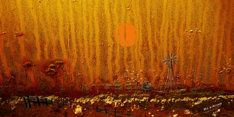 Sheep country 3. AR 2x1  Australian original art print.