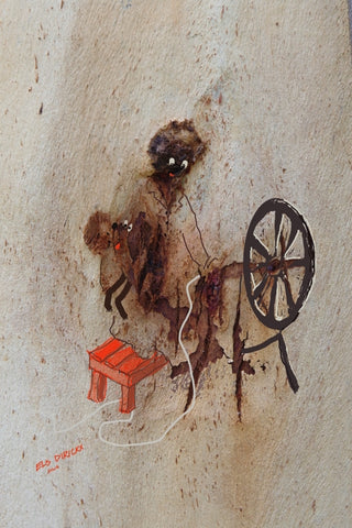 Spinning lady. Australian original art print.
