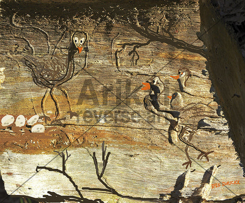 Three legged emu. Australian original art print.