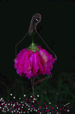Tip toe through the tulips. B.  (Bent leg.) Australian original art print.